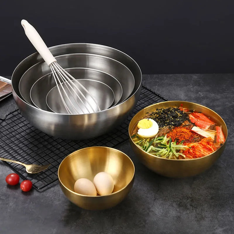 15cm/20cm/24cm/28cm Korean Stainless Steel Salad Bowl