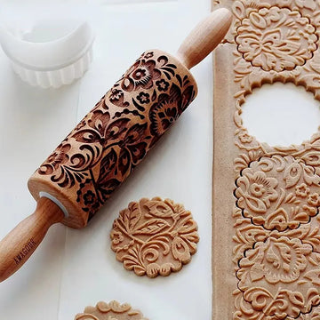 Christmas Rolling Pins Rock Snowflake